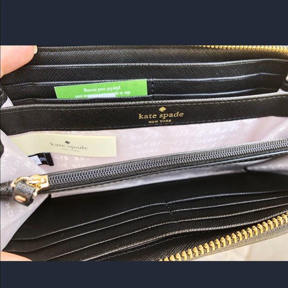 Kate Spade Champagne Print Pink Zip around Wallet - Picture 4 of 6